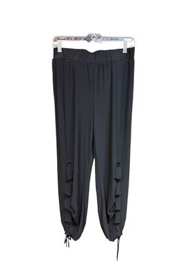IC by. Connie K Black Ruffle Hem Harem Pants